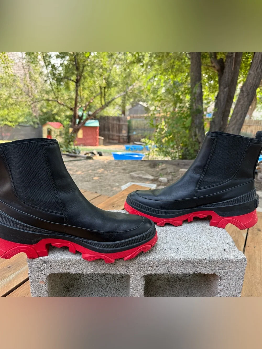 Sorel Brex Chelsea Waterproof Boot in Black & Cherrybomb